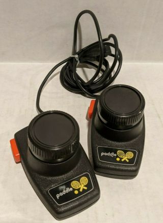 Set of 2 Wired Vintage Atari 2600 Pong Paddle Controllers 3