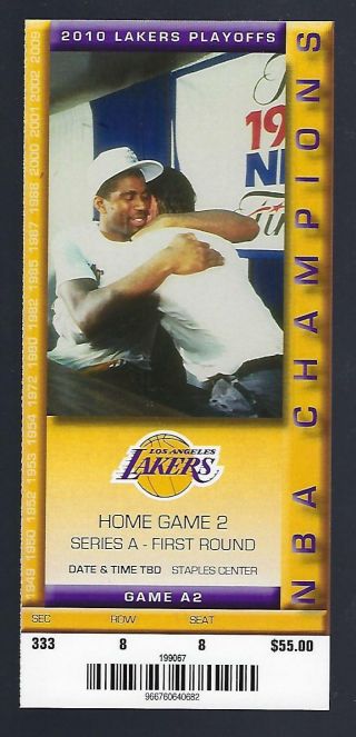 2009 - 2010 Nba Thunder @ Lakers Playoff Full Ticket Game 2 (a - 2) Kobe Bryant