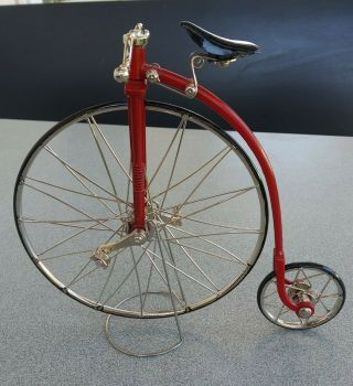 Penny Farthing Miniature Model Decor Red High Wheel Desktop Bicycle