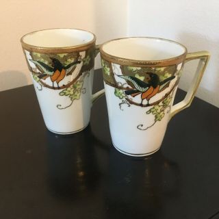 Vintage Nippon Hand Painted Tea 2 Cups.  Teapot.  Ships For $5.  00