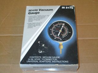 Sears Vacuum Gauge 28 2179 Vintage 24 " Hose Instructions