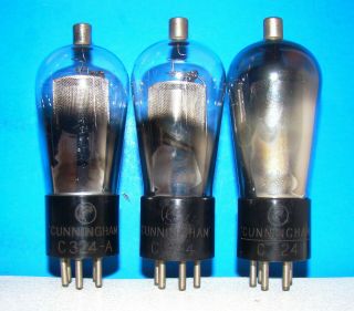 No C - 324 Cunningham Radio Vintage Vacuum 3 Tubes Valves Globes 224 24a 24