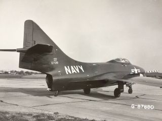 Navy Grumman F9f - 6 Cougar Aircraft 8x10 Vintage Photo Military Plane Airplane