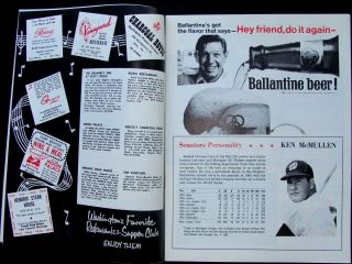 1966 WASHINGTON SENATORS V.  DETROIT TIGERS GAME PROGRAM @ D.  C.  STADIUM EX - MT 3