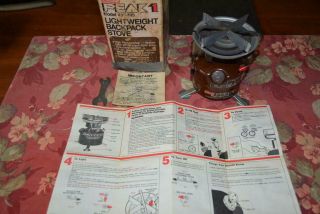 Coleman Peak 1 Lightweight Backpack Stove With Box And Instructions