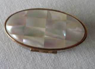 Vintage Mother Of Pearl Max Factor Lipstick Compact; 1979/1980