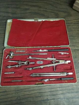 Riefler - Germany - Vintage - Drawing Drafting Tools - Metal Hard Case