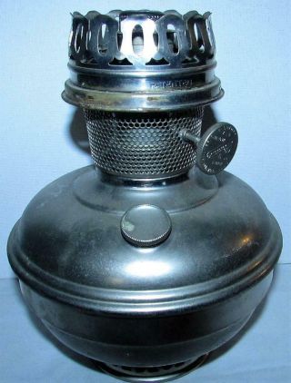 Antique Nickel Plated Aladdin Model 9 Kerosene Font For Floor,  Gwtw,  Vase Lamp