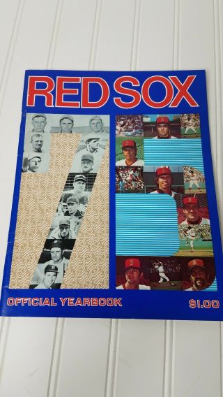 Boston Red Sox Official Yearbook 1975 Mlb Baseball Booklet Evans Fisk Yaz Rice