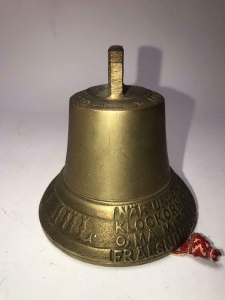 Antique German Style Brass Large Hand Bell Vintage Desk Bell School Bell Antique