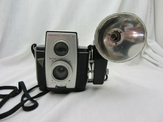 60s Vintage Kodak Brownie Reflex 20 Camera W/ Kodalite Flash Holder -