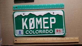 License Plate,  Colorado,  Ham Radio Operator,  K 0 Mep