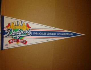 1990 Los Angeles Dodgers 100th Anniversary Mlb Baseball Pennant