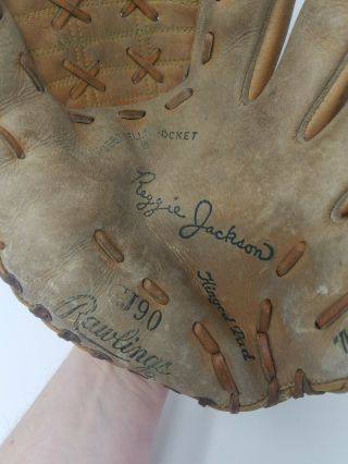 Vintage Rawlings GJ90 Reggie Jackson Baseball Glove Worn. 3