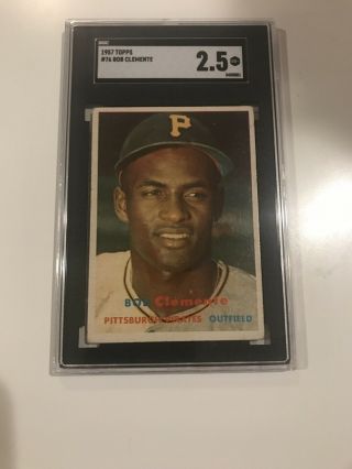 1957 Topps 76 Roberto Bob Clemente Sgc 2.  5 Pittsburgh Pirates Baseball Card