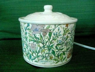 VTG.  RIVAL ELECTRIC POTPOURRI SIMMERING POT WITH LID - - FLOWERED DESIGN 3