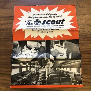 Vintage - Santa Fe Scout - National Park Caverns Train Railroad Booklet Brochure