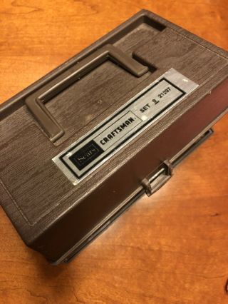 Vintage Craftsman 9 - 21297 Router Bit Set W/brown Plastic Tote Box
