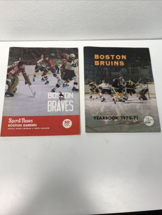 1970 - 71 Boston Bruins Stanley Cup Champion Yearbook Bobby Orr,  Boston Braves 73