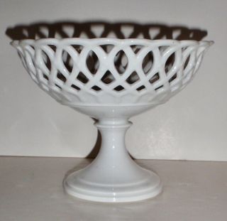 Antique Paris Porcelain White Reticulated Fruit Bowl Centerpiece Decor