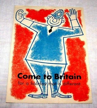1954 Brochure - Come To Britain - Bobby - Travel - Sightsee - Map - Useful Information