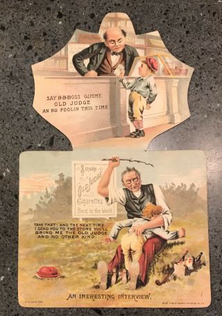 Victorian Antique Metamorphic Old Judge Cigarettes Baseball Trade Card