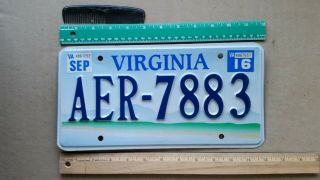 License Plate,  Virginia,  Specialty: Aer - 7883
