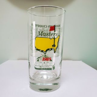 1989 Augusta National Masters Golf Tournament Commemorative Glass Tumbler 12 Oz