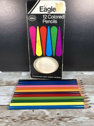 Vintage Berol Eagle 12 Colored Pencils Box 3