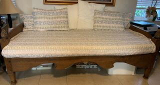 Antique Wooden Daybed With Custom Mattress