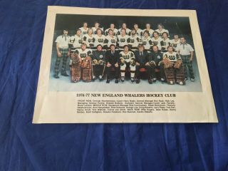 1976 - 77 WHA England Whalers Hockey Club Official Team Photo 2