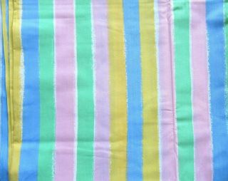 Vtg Marimekko Dan River Wide Pastel Striped Twin Flat Sheet No Iron Percale