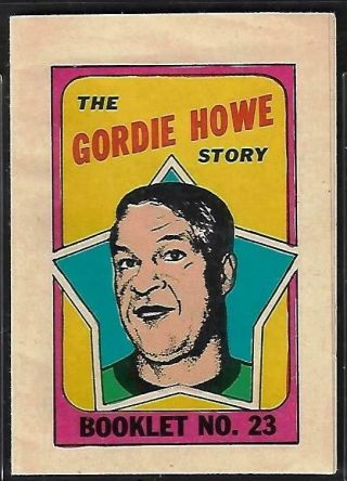 1971 - 72 Opc (o - Pee - Chee) Booklet Insert Nhl: 23 Gordie Howe,  Detroit Red Wings