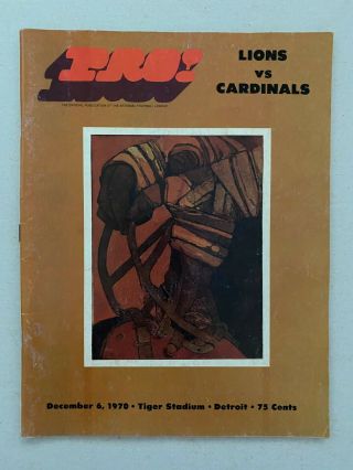 1970 Detroit Lions Nfl Football Program Vs St.  Louis Cardinals Rare Old Vintage
