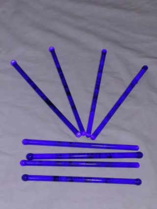 Vintage Cobalt Blue Glass Swizzle Sticks Set Of 8 Louis Sherry 300 Park Ave Ny