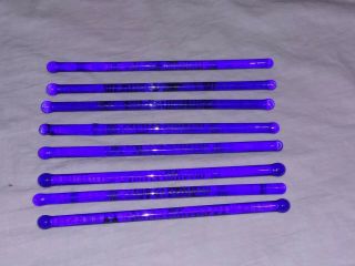 Vintage COBALT BLUE GLASS Swizzle Sticks Set of 8 Louis Sherry 300 Park Ave NY 2