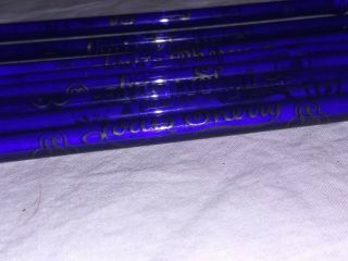 Vintage COBALT BLUE GLASS Swizzle Sticks Set of 8 Louis Sherry 300 Park Ave NY 3