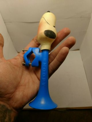 Vintage Snoopy Bicycle Horn Bell Squeaky Blue Horn.