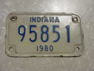 1980 Indiana Motorcycle License Plate Paint