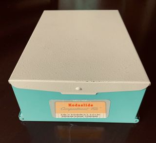 Vintage 1950’s - 1960’s Eastman Kodak Kodaslide Compartment File Box Aqua Vg Cond