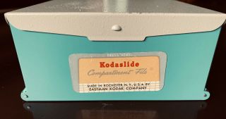 Vintage 1950’s - 1960’s Eastman Kodak Kodaslide Compartment File Box Aqua VG Cond 2