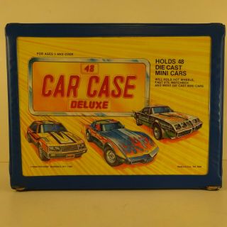 Vintage Tara Toy Die Cast 48 Car Blue Deluxe Case 4 Trays Hot Wheels Matchbox
