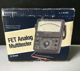 Vintage Fet Analog Multitester 22 - 220a Micronta Radio Shack 1991