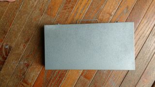 Brumberger Metal Slide Box Tray File Box Silver 35mm Slides Vintage SHAPE 3