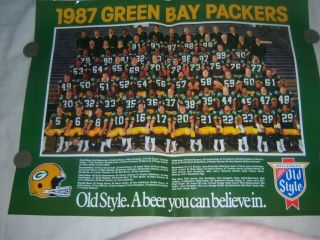 Green Bay Packer Team Photo Poster 18 " X22 " 1987 Forrest Gregg Head Coach