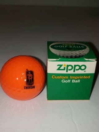 Nib Vintage Logo Golf Ball,  Thikon " Shines Like The Devil " Zippo Orange