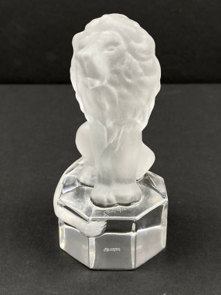 Goebel Lead Crystal Lion 1985 Vintage Frosted Glass Figurine