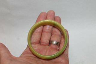 Vintage Bakalite Green Yellow Marbled Bangle Bracelet 2