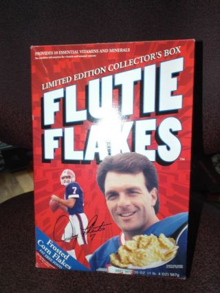 Flutie Flakes Limited Edition Collectors Cereal Box Pre - Owned 1999 Box 2