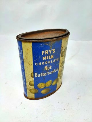 Antique Unique Shape Cadbury Tin Box Printed Fry 
